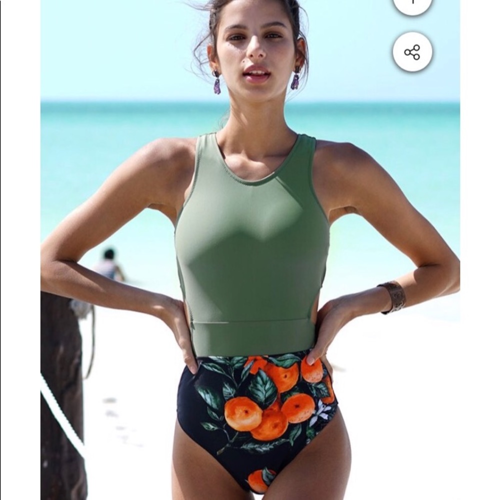 Orange Print cupshe one-piece bathing suit!